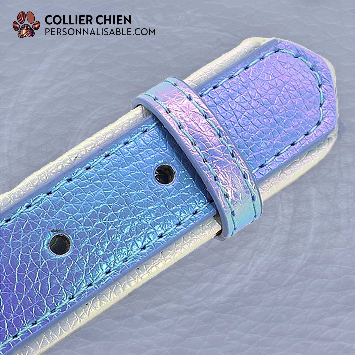 SHINY PAWS - Collier réfléchissant effet cuir brillant doublé