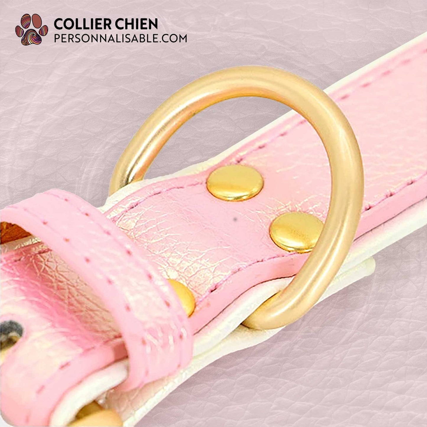 SHINY PAWS - Collier réfléchissant effet cuir brillant doublé