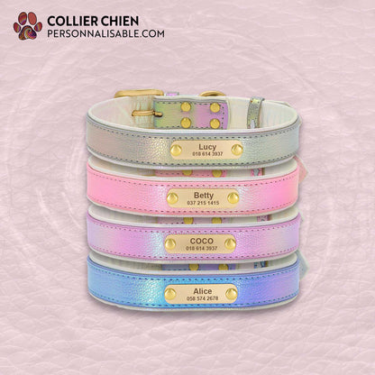 SHINY PAWS - Collier réfléchissant effet cuir brillant doublé