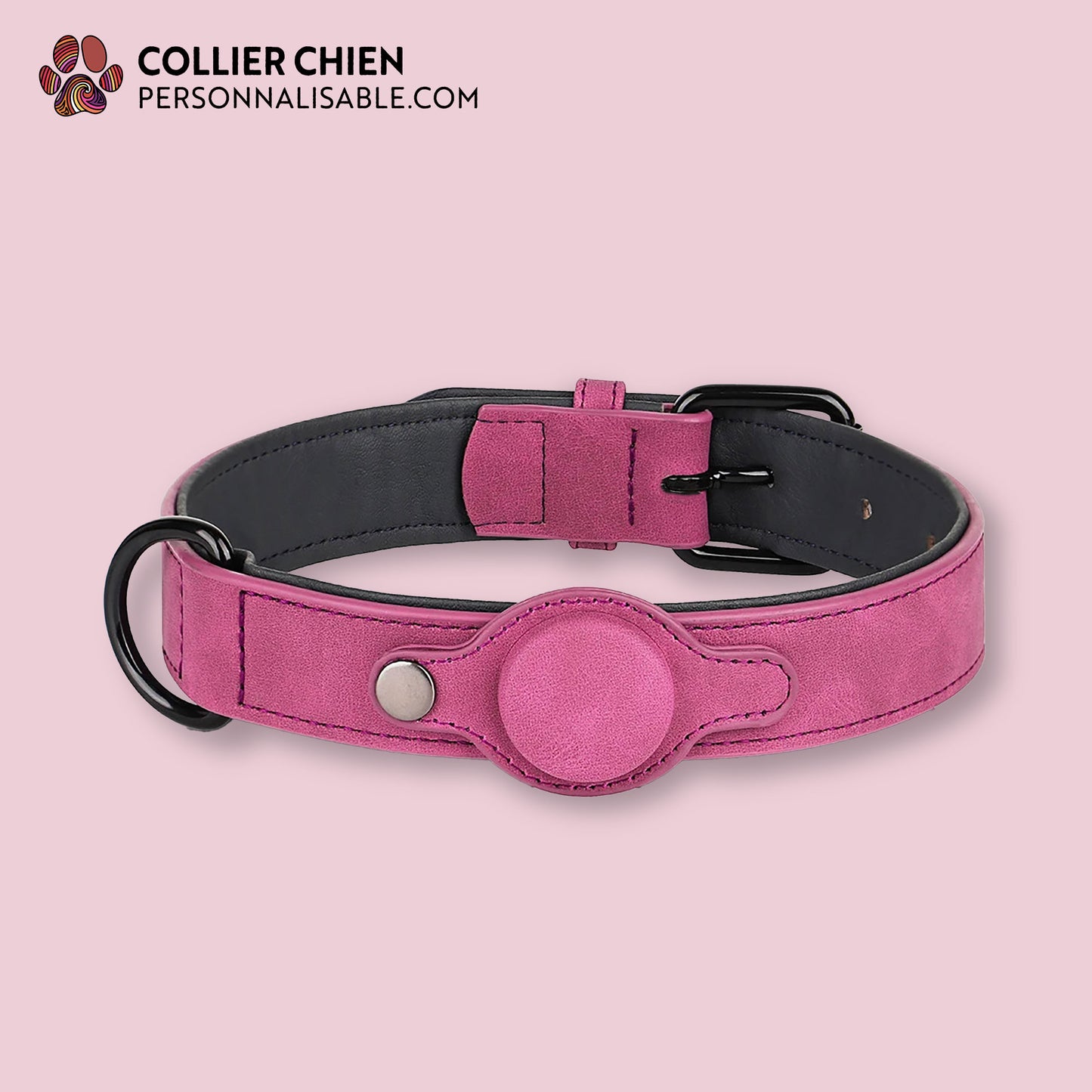 DURACUIR AIRTAG™ - Collier AirTag™ en cuir végan