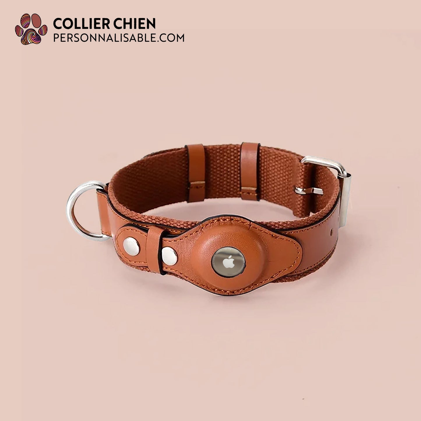 URBAN TAILS rban Tails - Collier AirTag™ élégant en cuir végan