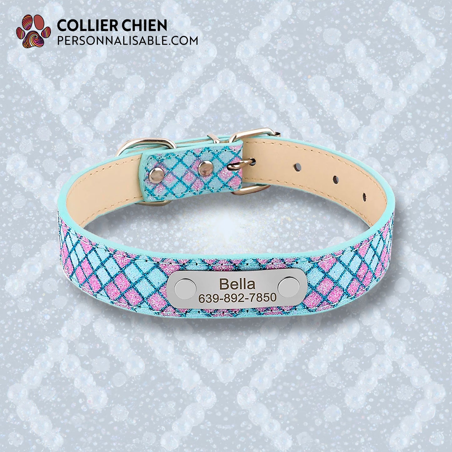 POLLY POCKET - Collier carreaux brillant en cuir végan