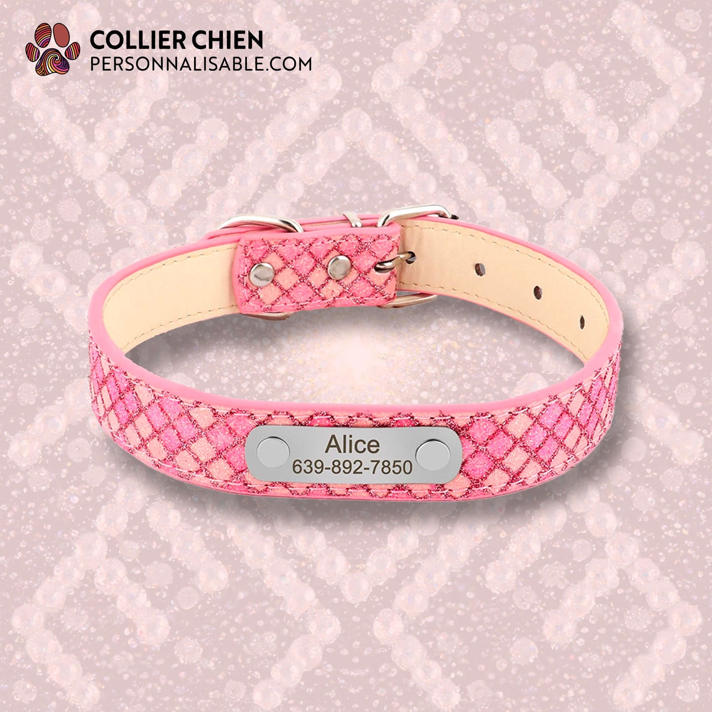 POLLY POCKET - Collier carreaux brillant en cuir végan
