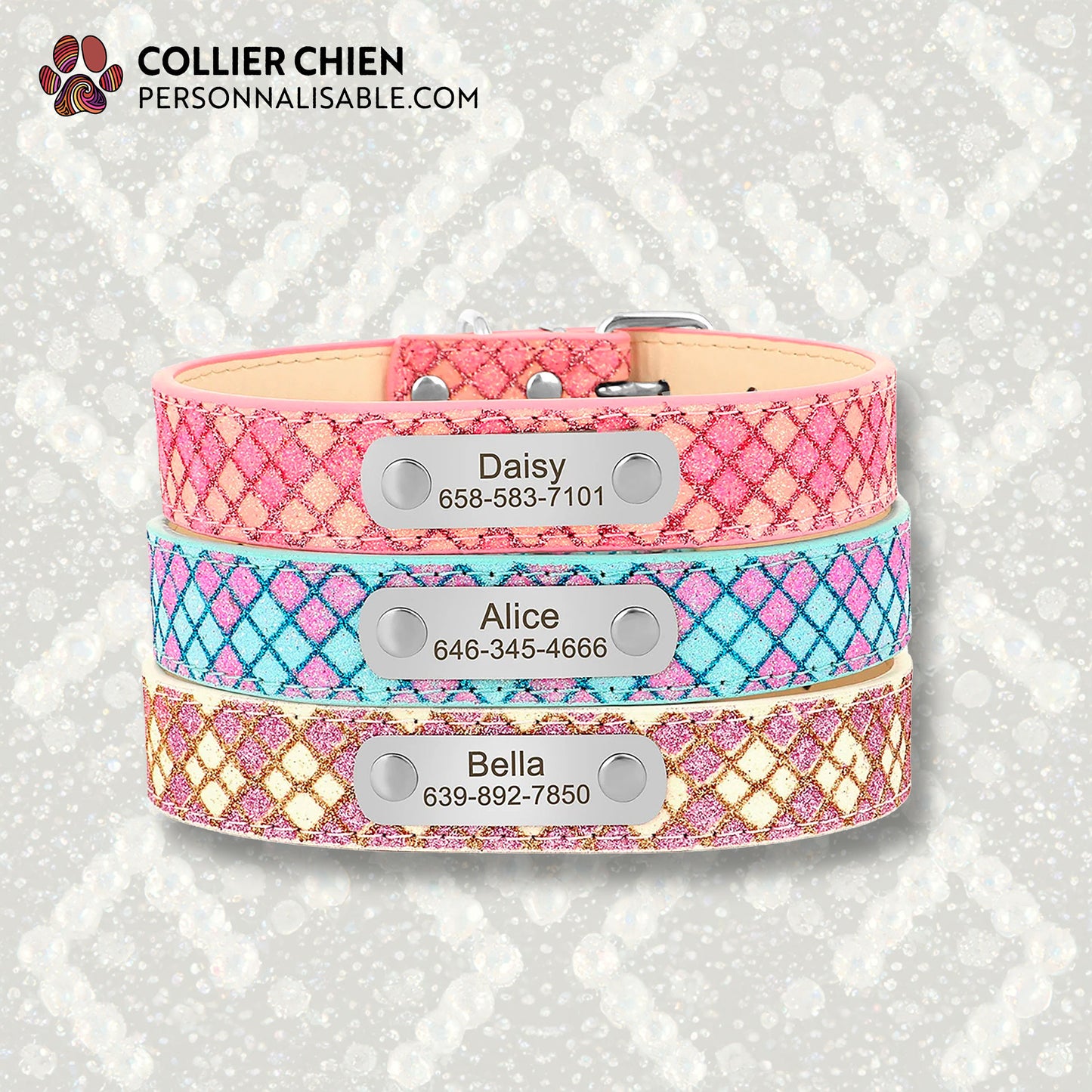 POLLY POCKET - Collier carreaux brillant en cuir végan