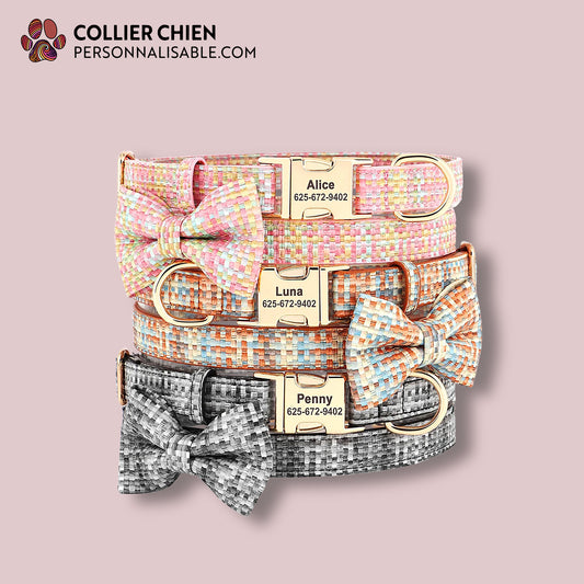TIP TOP - Collier et noeud papillon en cuir tressé