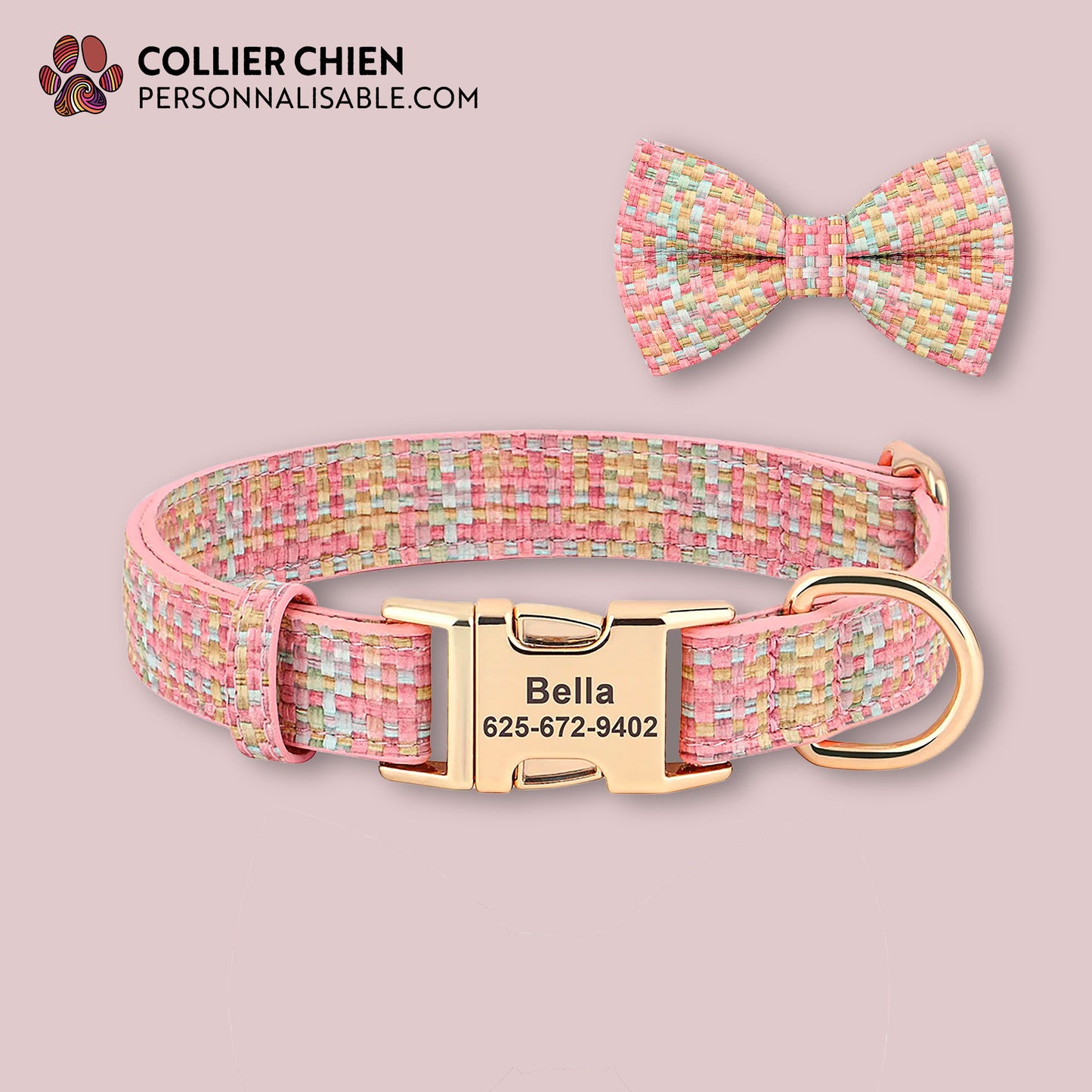 TIP TOP - Collier et noeud papillon en cuir tressé