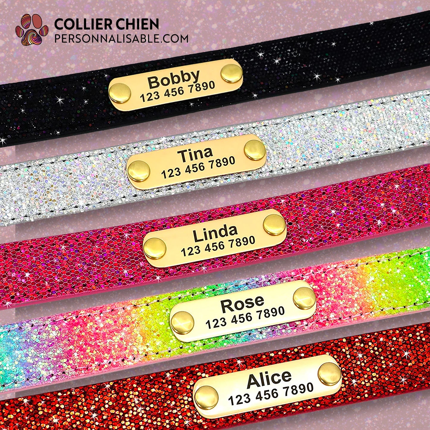 DOGGY GLAM - Collier à paillettes