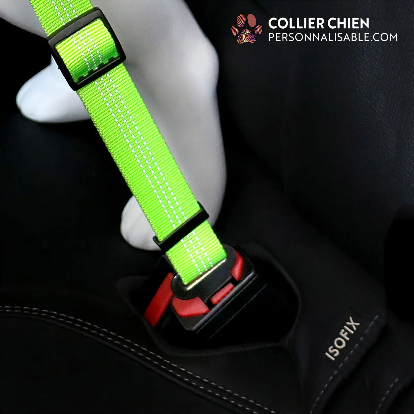 SAFE & GO - Laisse/ceinture de sécurité pour voiture - design militaire