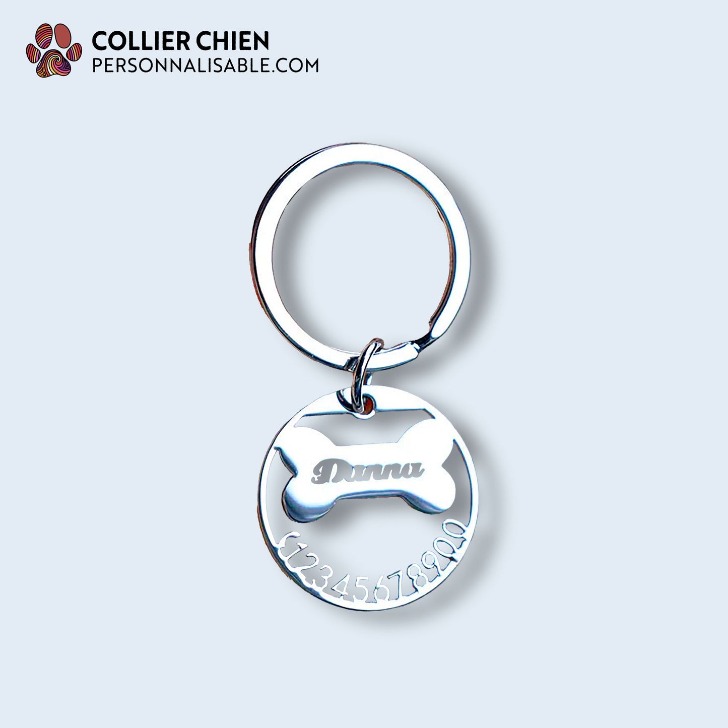 ROYAL TAG - Médaille ronde moulée en acier inoxydable