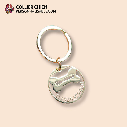 ROYAL TAG - Médaille ronde moulée en acier inoxydable