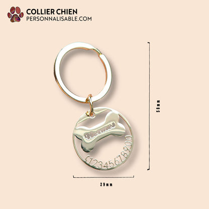 ROYAL TAG - Médaille ronde moulée en acier inoxydable