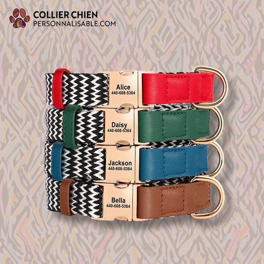 ZIGZAG - Collier noir et blanc avec touche colorée